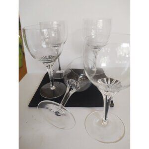 Belfor Crystal Esquisite Cordial Glasses, 6.5" Black Core Stem, Set of 5